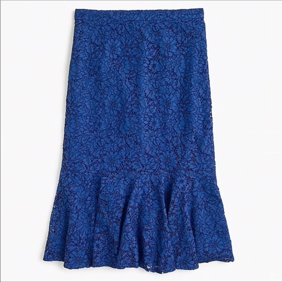 J. Crew Dresses & Skirts - J. Crew Blue Lace Skirt